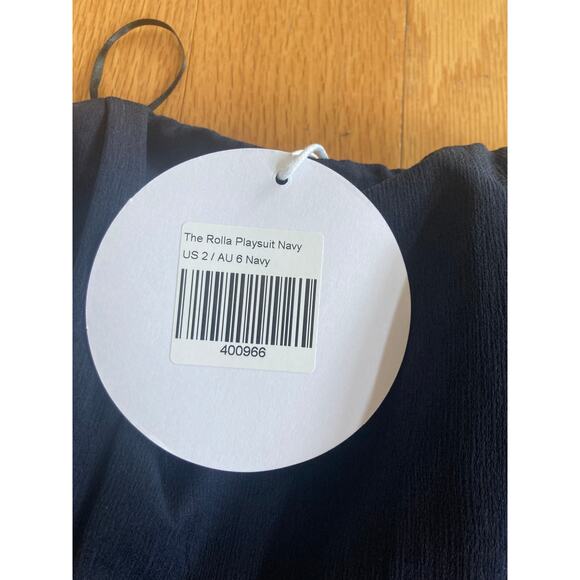 NWT Princess Polly Rolla Romper Playsuit Navy Blue Ruffle 2 - Picture 6 of 6